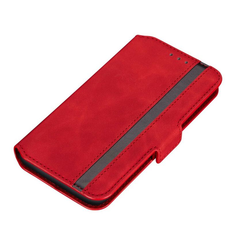 Capa Flip Para Samsung Galaxy S20 Linha Vertical De Dois Tons