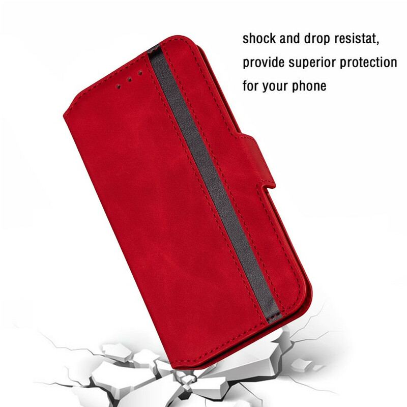 Capa Flip Para Samsung Galaxy S20 Linha Vertical De Dois Tons