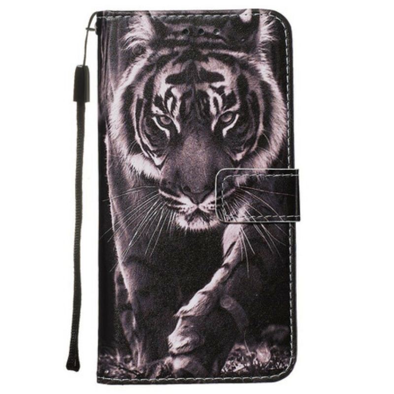 Capa Flip Para Samsung Galaxy S20 Tigre Da Noite