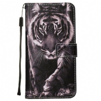 Capa Flip Para Samsung Galaxy S20 Tigre Da Noite