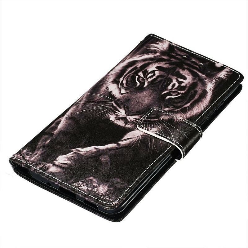 Capa Flip Para Samsung Galaxy S20 Tigre Da Noite