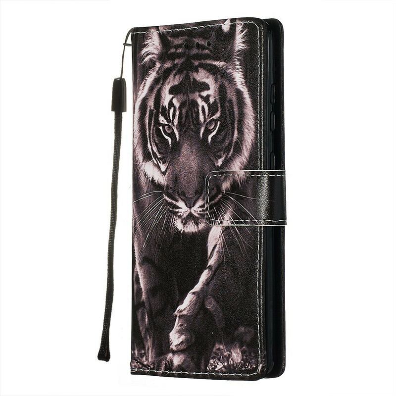 Capa Flip Para Samsung Galaxy S20 Tigre Da Noite