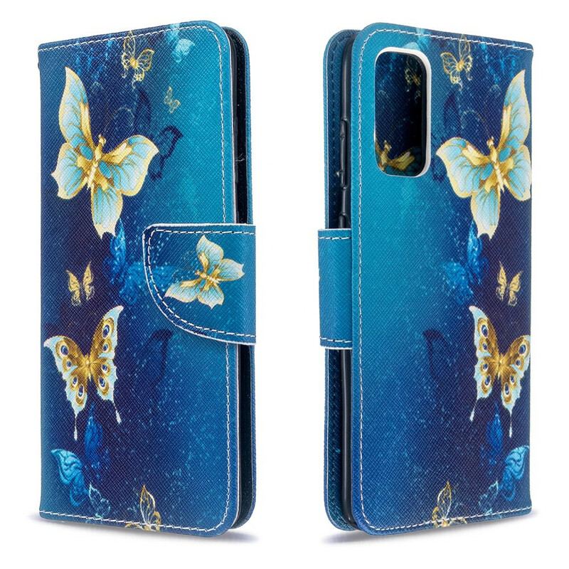 Capa Folio Para Samsung Galaxy S20 Borboletas Reis