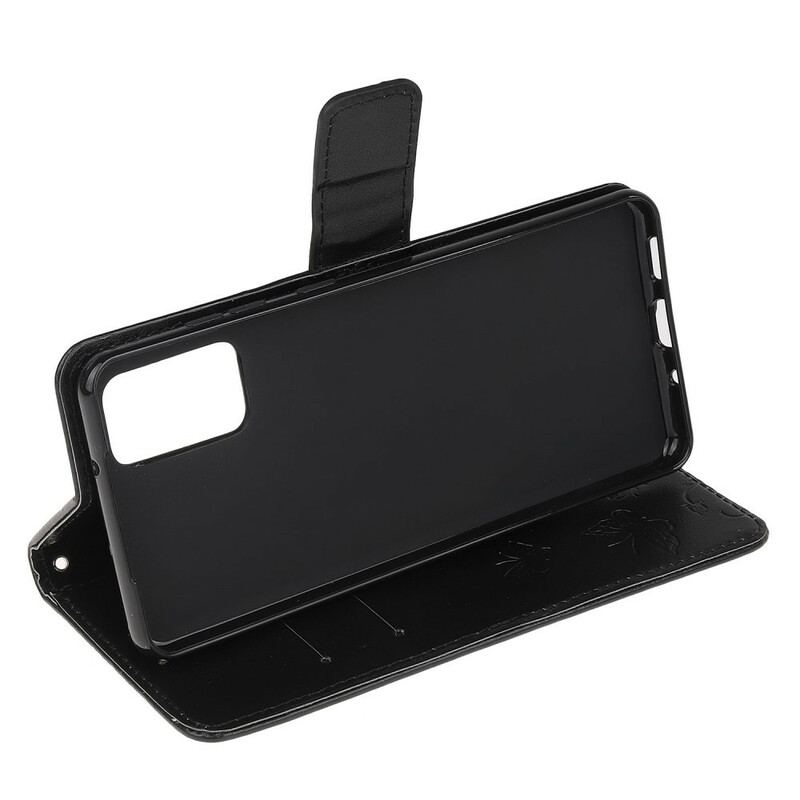 Capa Folio Para Samsung Galaxy S20 De Cordão Borboletas Discretas Com Alça