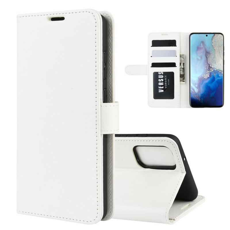 Capa Folio Para Samsung Galaxy S20 Efeito Couro Fino