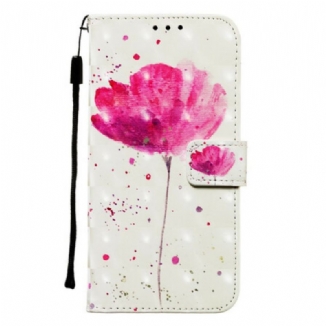 Capa Capa Folio Para Samsung Galaxy S20 Papoula Aquarela