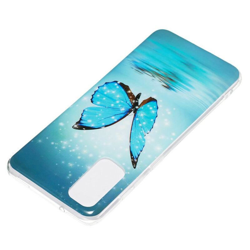 Capa Para Samsung Galaxy S20 Borboleta Azul Fluorescente