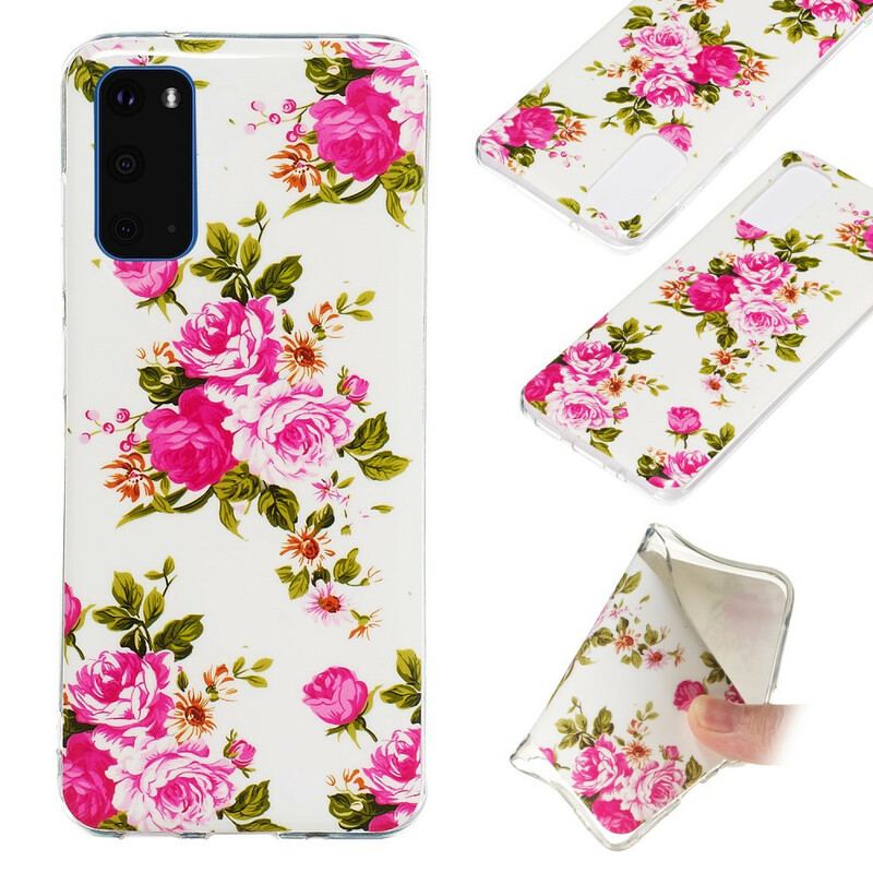 Capa Para Samsung Galaxy S20 Flores Da Liberdade Fluorescentes