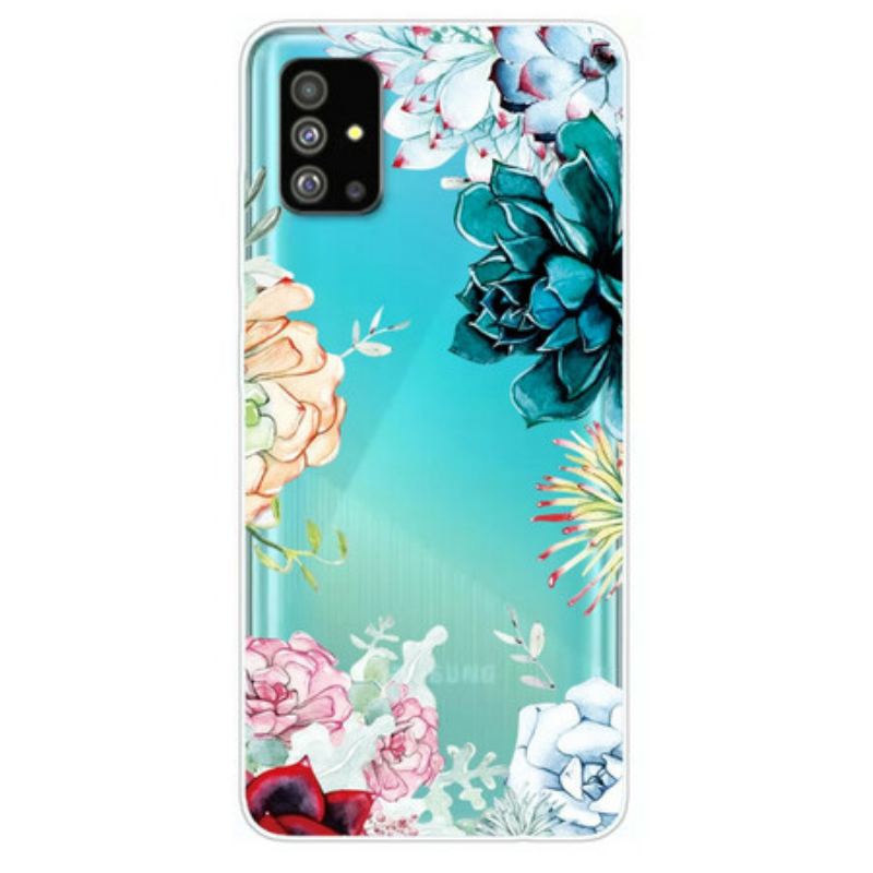 Capa Para Samsung Galaxy S20 Flores Em Aquarela Sem Costura