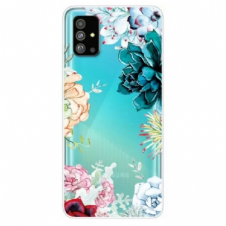 Capa Para Samsung Galaxy S20 Flores Em Aquarela Sem Costura