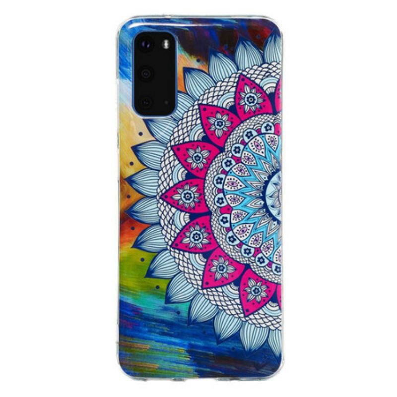 Capa Para Samsung Galaxy S20 Mandala Colorida Fluorescente