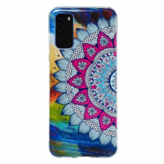 Capa Para Samsung Galaxy S20 Mandala Colorida Fluorescente