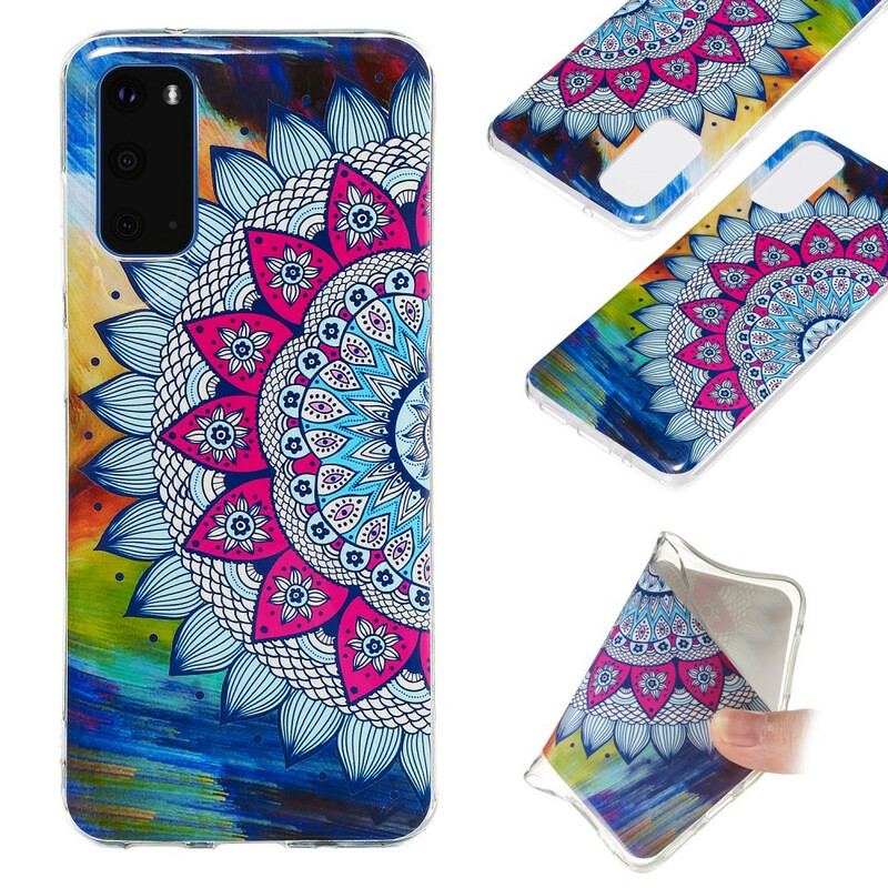 Capa Para Samsung Galaxy S20 Mandala Colorida Fluorescente