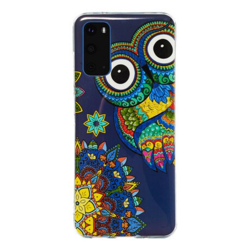 Capa Para Samsung Galaxy S20 Mandala Coruja Fluorescente