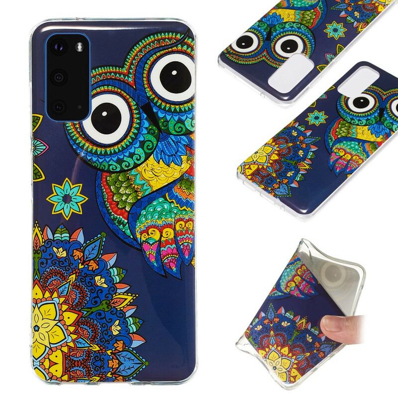 Capa Para Samsung Galaxy S20 Mandala Coruja Fluorescente