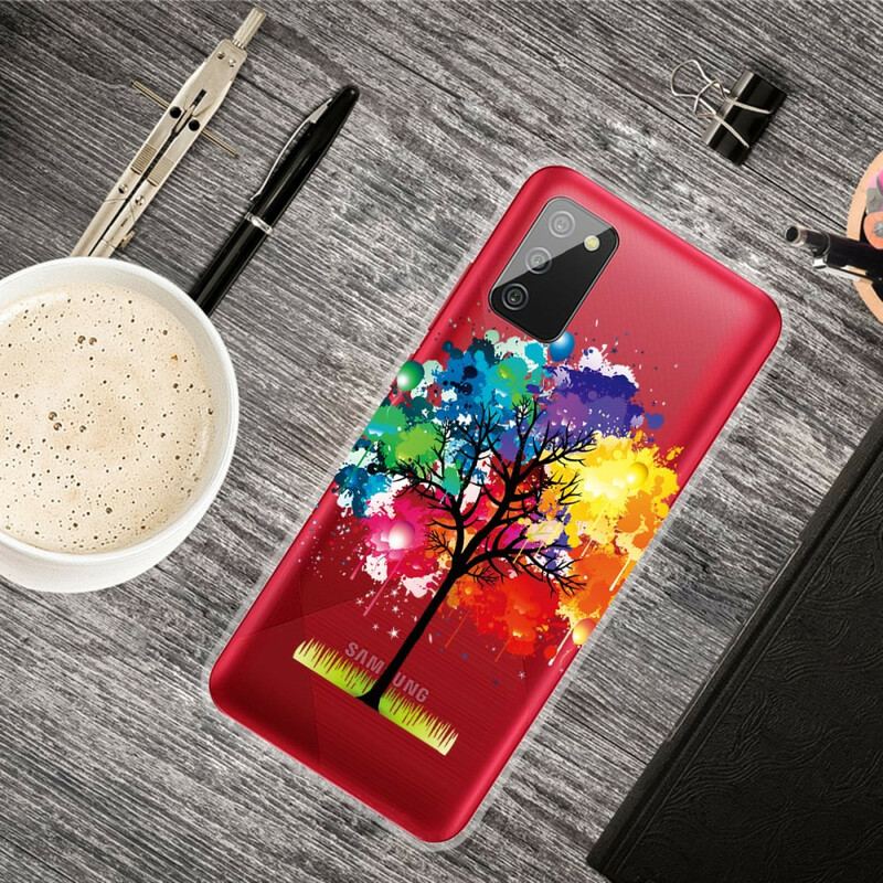 Capa De Celular Para Samsung Galaxy A02s Árvore Aquarela Perfeita