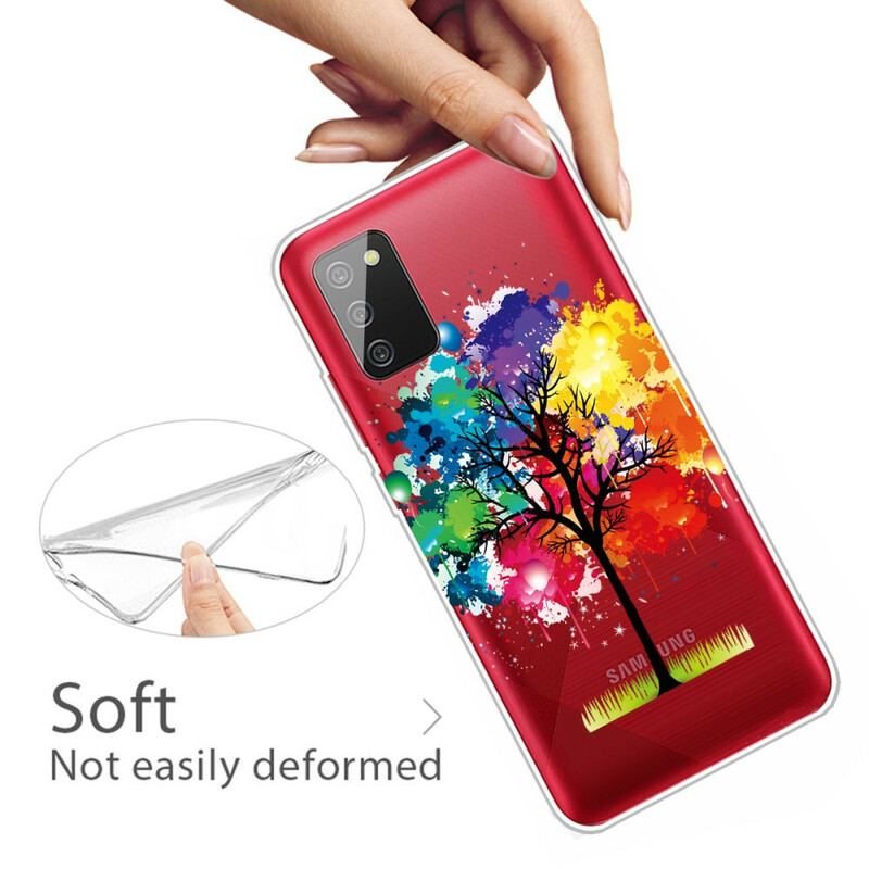 Capa De Celular Para Samsung Galaxy A02s Árvore Aquarela Perfeita