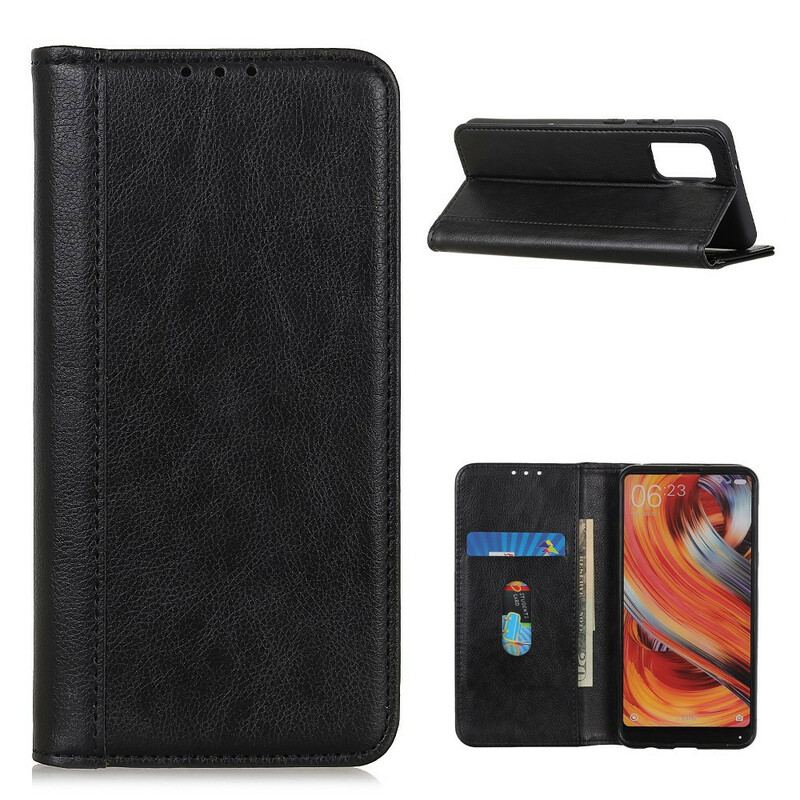 Capa De Celular Para Samsung Galaxy A02s Flip Cor De Couro Dividido Lichia