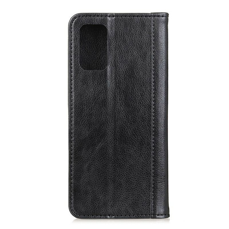 Capa De Celular Para Samsung Galaxy A02s Flip Cor De Couro Dividido Lichia