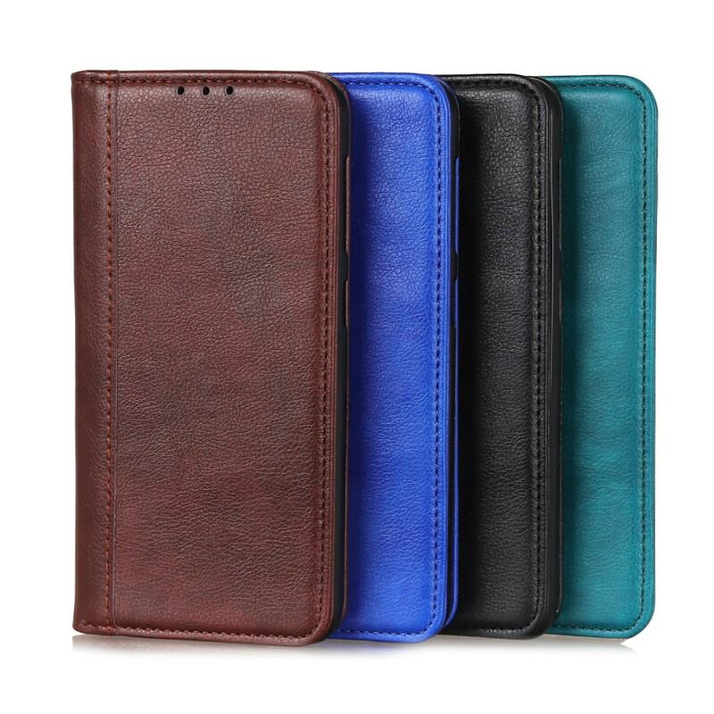 Capa De Celular Para Samsung Galaxy A02s Flip Cor De Couro Dividido Lichia