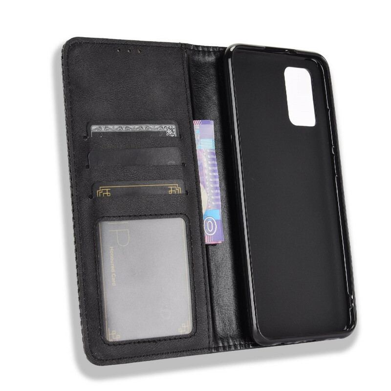 Capa De Celular Para Samsung Galaxy A02s Flip Efeito Couro Vintage Estilizado