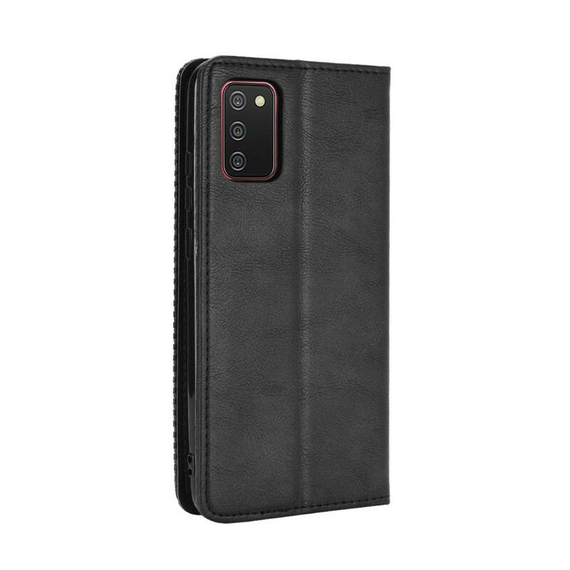 Capa De Celular Para Samsung Galaxy A02s Flip Efeito Couro Vintage Estilizado