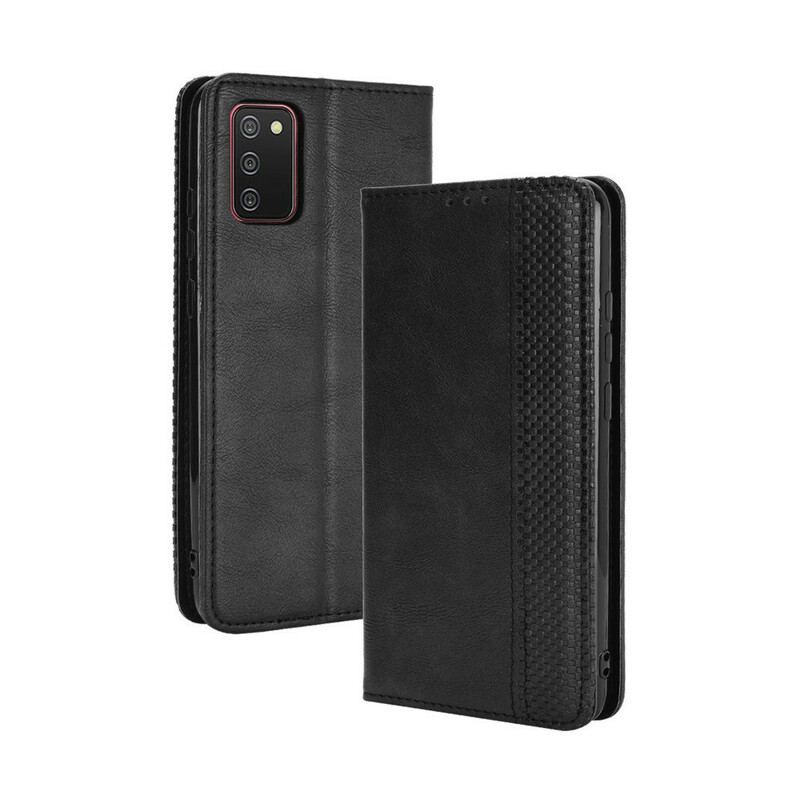 Capa De Celular Para Samsung Galaxy A02s Flip Efeito Couro Vintage Estilizado