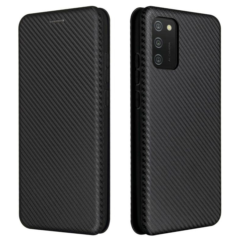 Capa De Celular Para Samsung Galaxy A02s Flip Fibra De Carbono