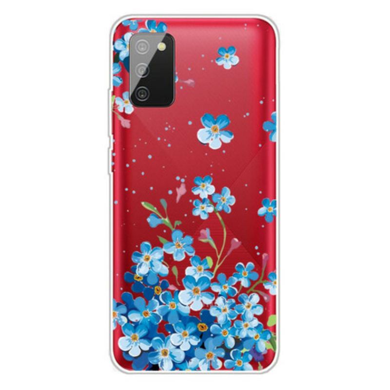 Capa De Celular Para Samsung Galaxy A02s Flores Azuis