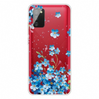 Capa De Celular Para Samsung Galaxy A02s Flores Azuis