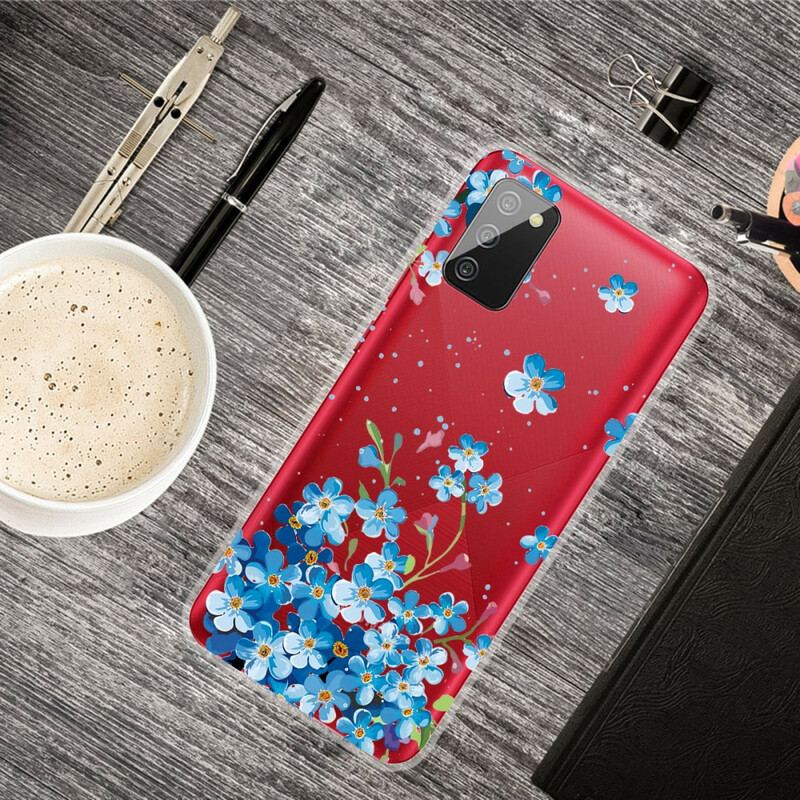 Capa De Celular Para Samsung Galaxy A02s Flores Azuis