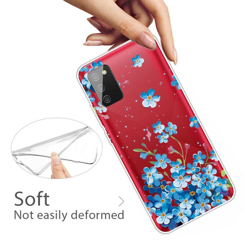 Capa De Celular Para Samsung Galaxy A02s Flores Azuis