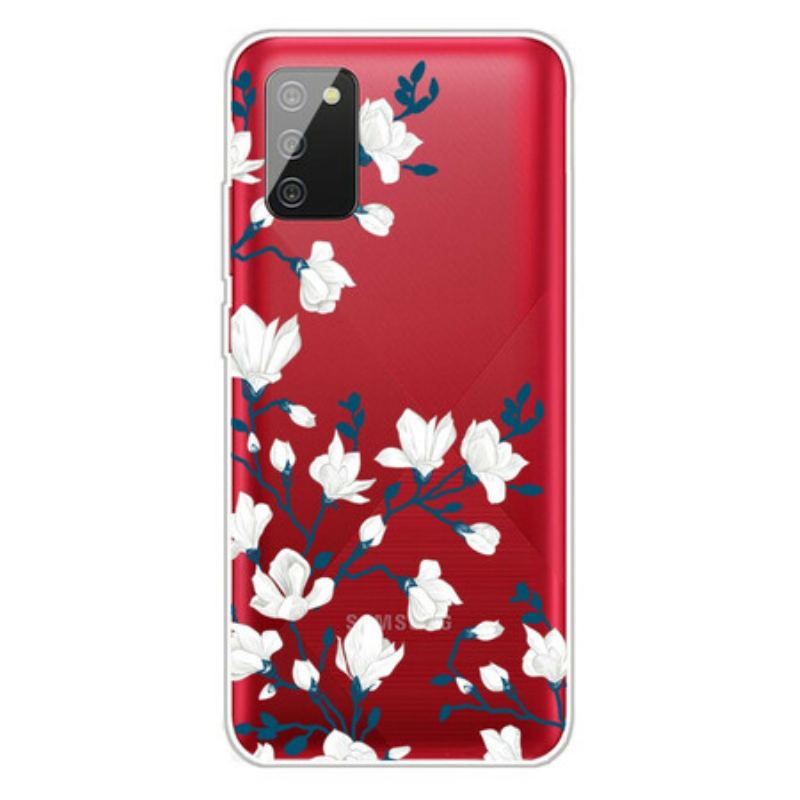 Capa De Celular Para Samsung Galaxy A02s Flores Brancas