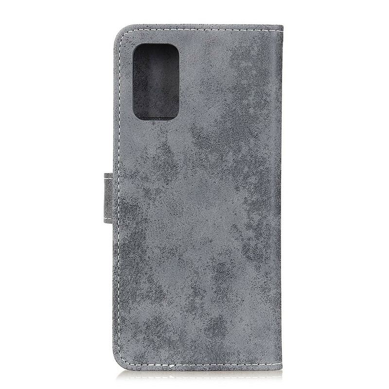 Capa De Couro Para Samsung Galaxy A02s Couro Falso Vintage