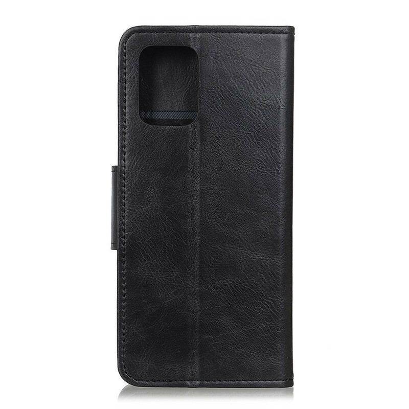 Capa De Couro Para Samsung Galaxy A02s Fecho Reversível Efeito Couro