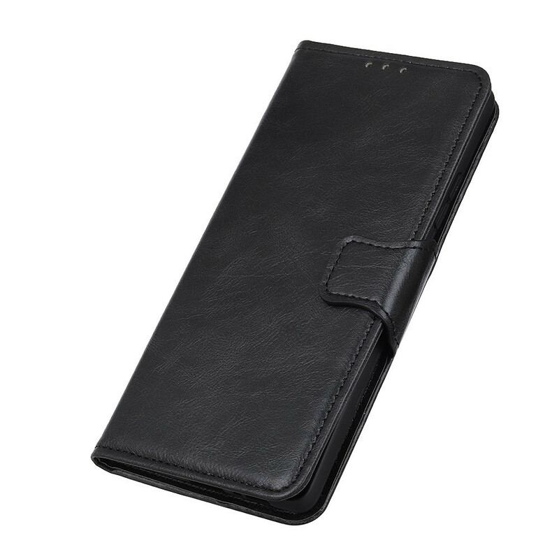 Capa De Couro Para Samsung Galaxy A02s Fecho Reversível Efeito Couro