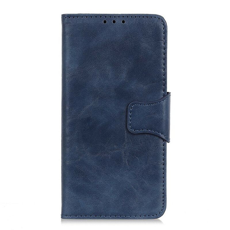 Capa De Couro Para Samsung Galaxy A02s Fecho Reversível De Couro Rachado