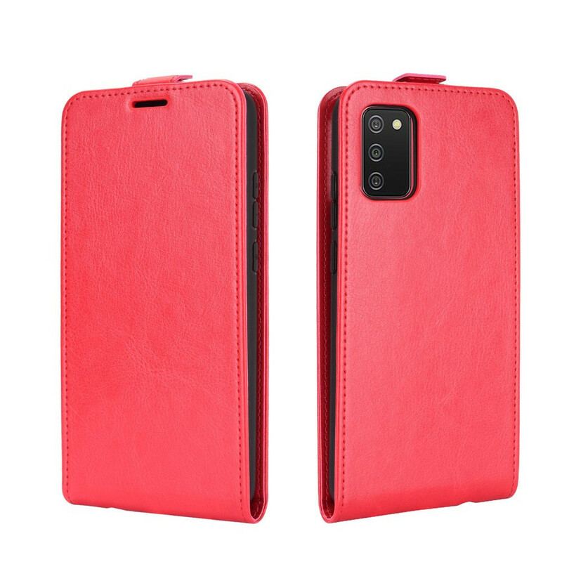 Capa De Couro Para Samsung Galaxy A02s Flip Aba Vertical Efeito Couro