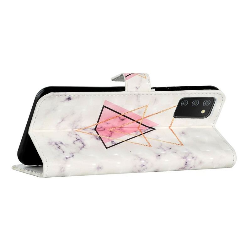 Capa De Couro Para Samsung Galaxy A02s Triângulo De Lantejoulas