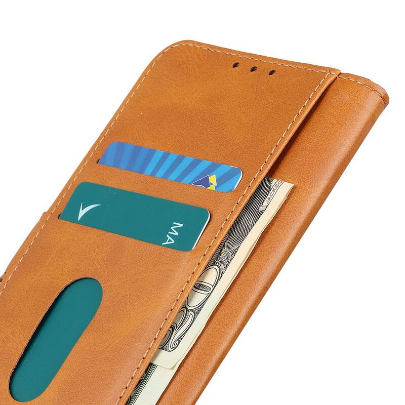 Capa Flip Para Samsung Galaxy A02s Costuras Efeito Couro Lichia