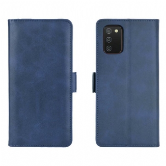 Capa Flip Para Samsung Galaxy A02s De Couro Aba Dupla