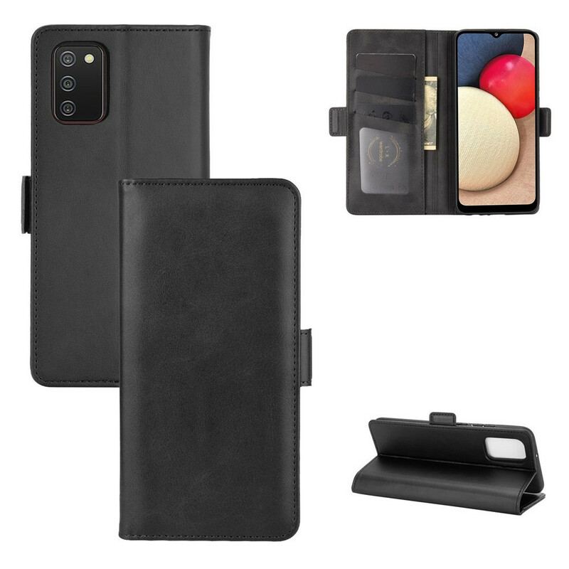 Capa Flip Para Samsung Galaxy A02s De Couro Aba Dupla