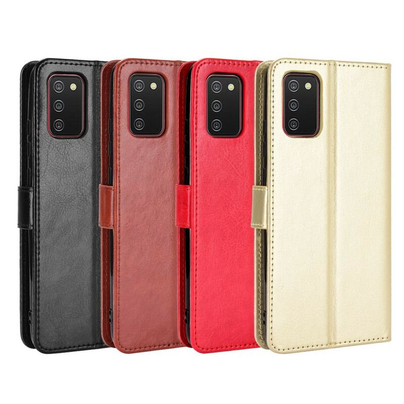 Capa Flip Para Samsung Galaxy A02s Couro Falso Chamativo