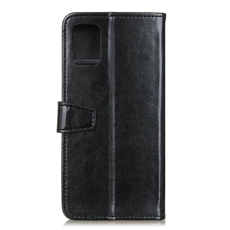 Capa Flip Para Samsung Galaxy A02s Efeito Couro Brilhante Simples