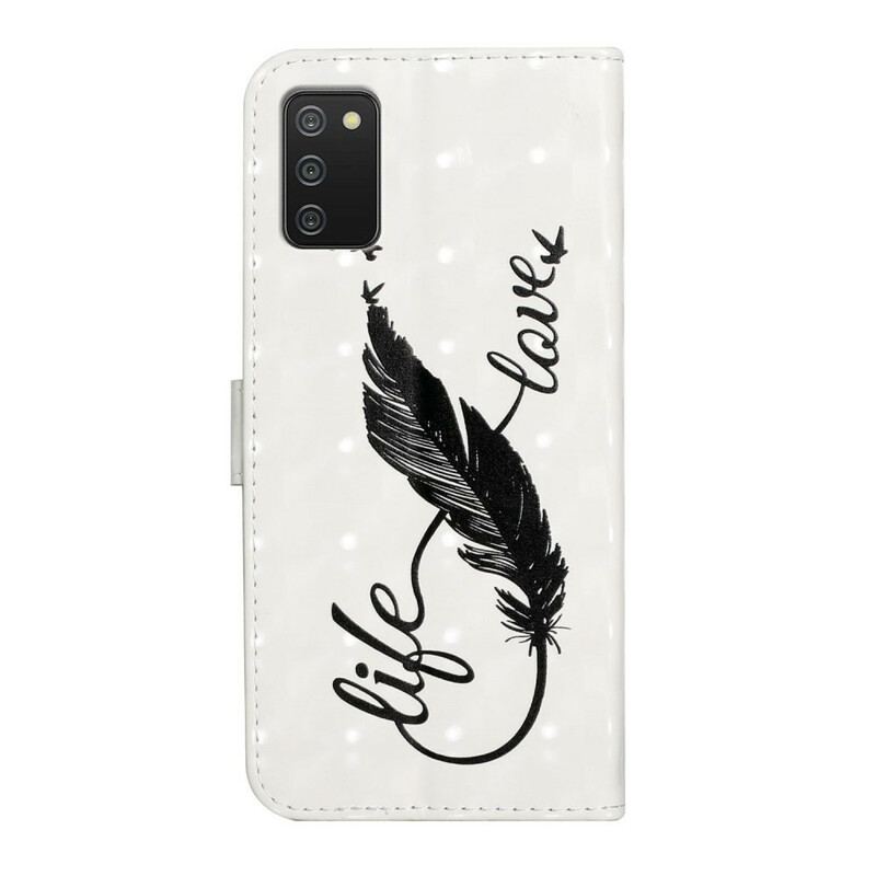 Capa Flip Para Samsung Galaxy A02s Pena Vida E Amor