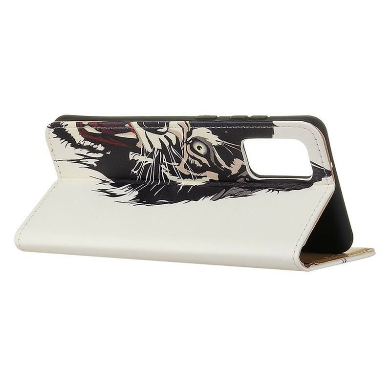 Capa Folio Para Samsung Galaxy A02s Tigre Feroz