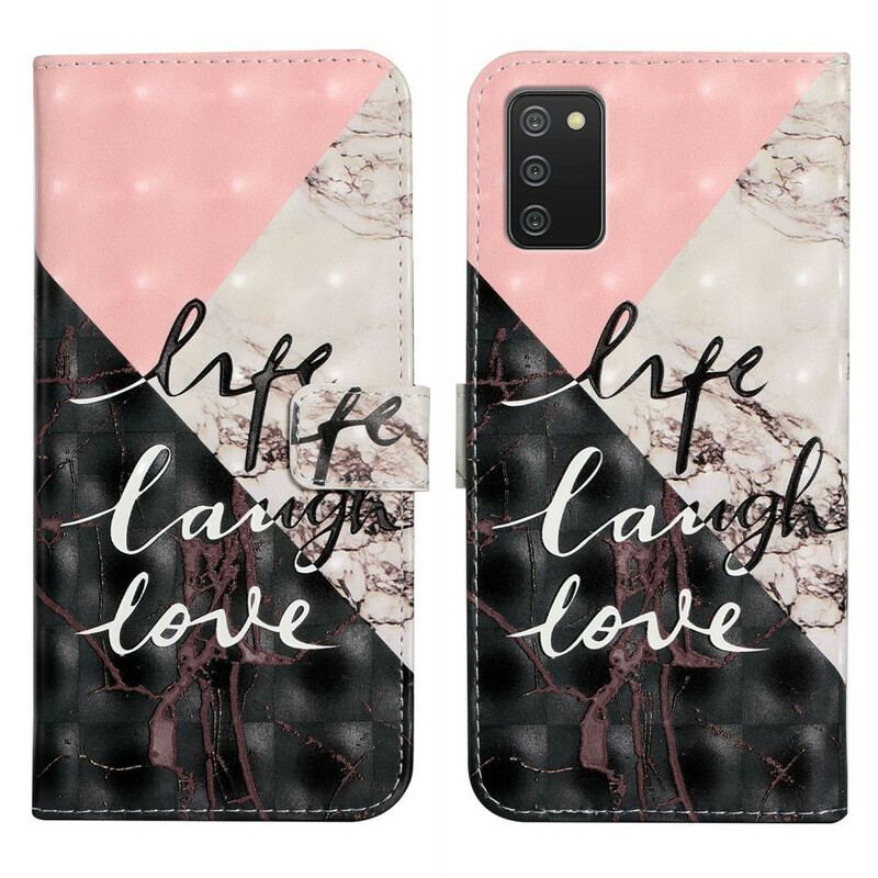 Capa Folio Para Samsung Galaxy A02s Vida Rir Amor