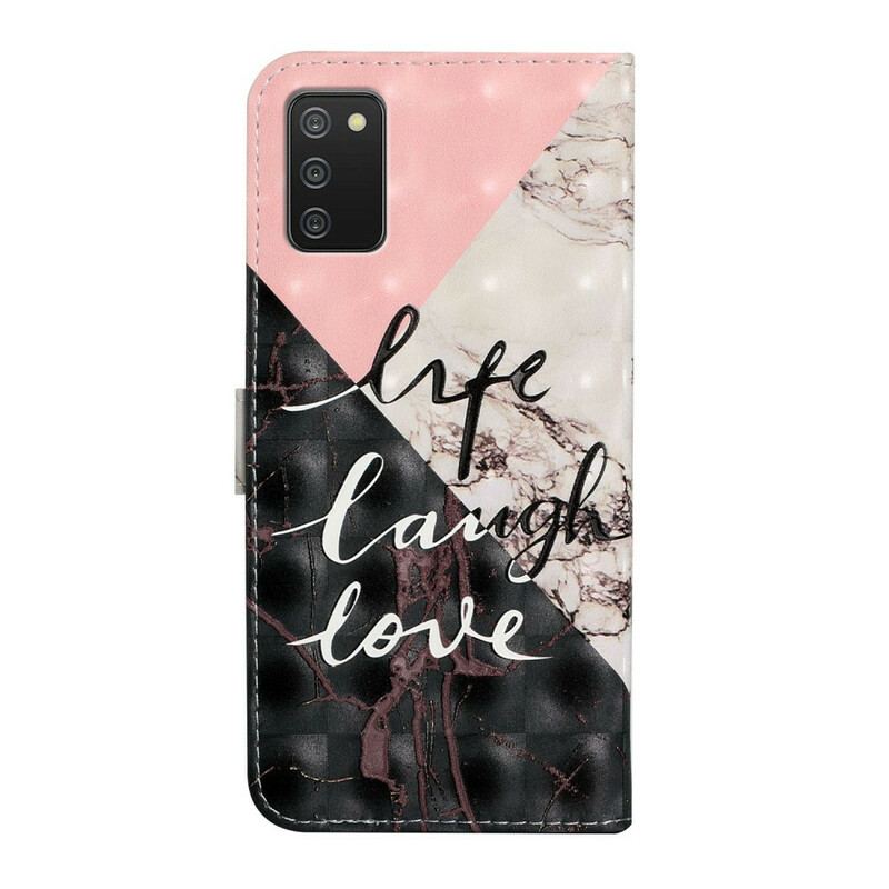 Capa Folio Para Samsung Galaxy A02s Vida Rir Amor