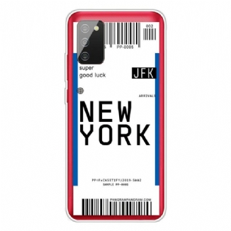 Capa Para Samsung Galaxy A02s Cartão De Embarque Para Nova York