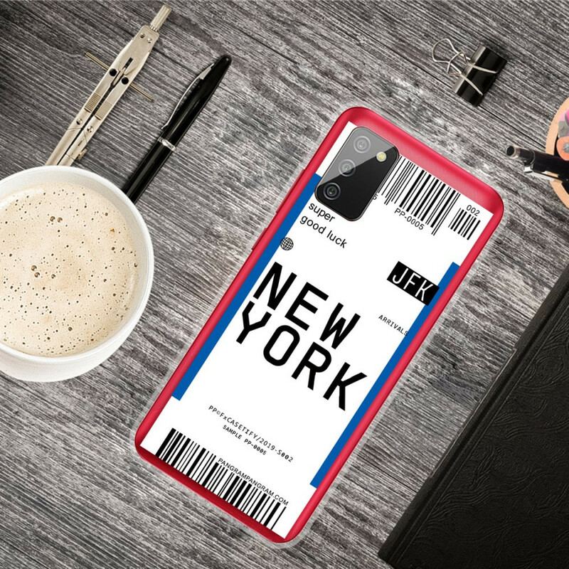 Capa Para Samsung Galaxy A02s Cartão De Embarque Para Nova York